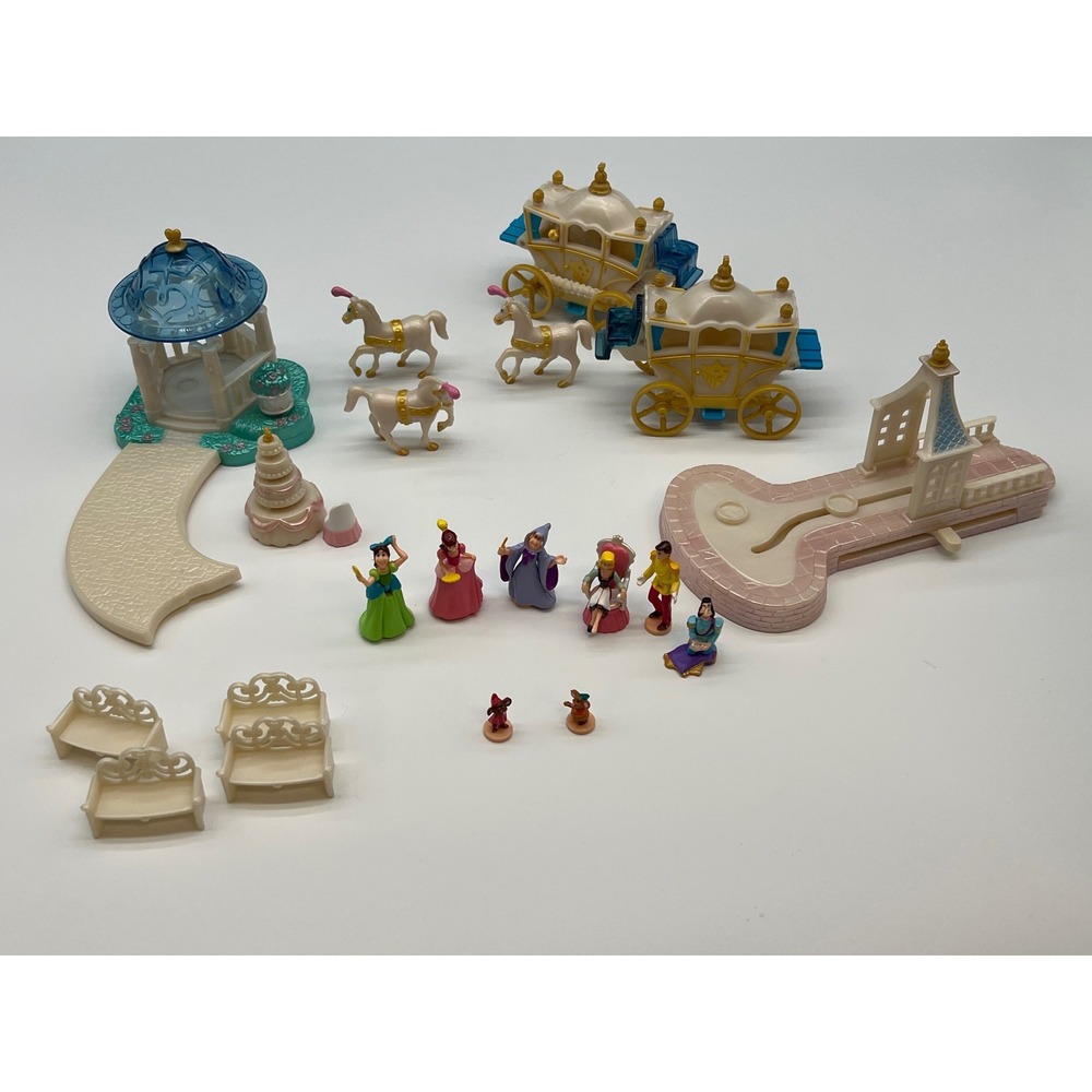Vintage 1995 Polly Pocket Disney Cinderella Figures Lot